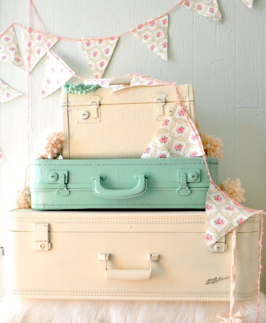 Vintage Painted Suitcase Makeover - Girl in the Garage