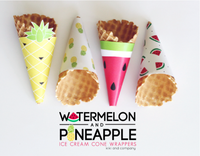 Watermelon-and-Pineapple-Ice-Cream-Cone-Wrappers.-LOVE-e1433545623477