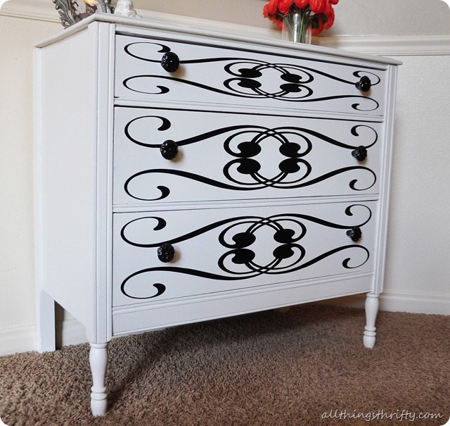 Stenciling Furniture | All Things Thrifty