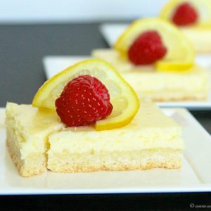 Skinny Lemon Cheesecake Bars {by What’s Cooking with Ruthie} thumbnail