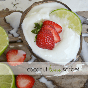 Coconut Lime Sorbet Recipe {by Amy from The Idea Room} thumbnail