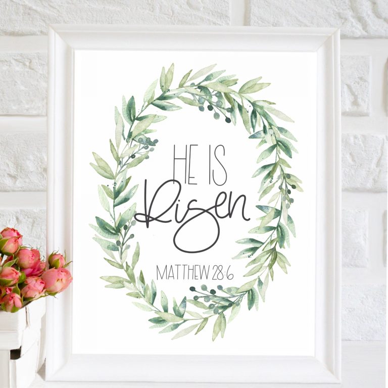 Framed image "HE IS Risen" Matthew 28:6