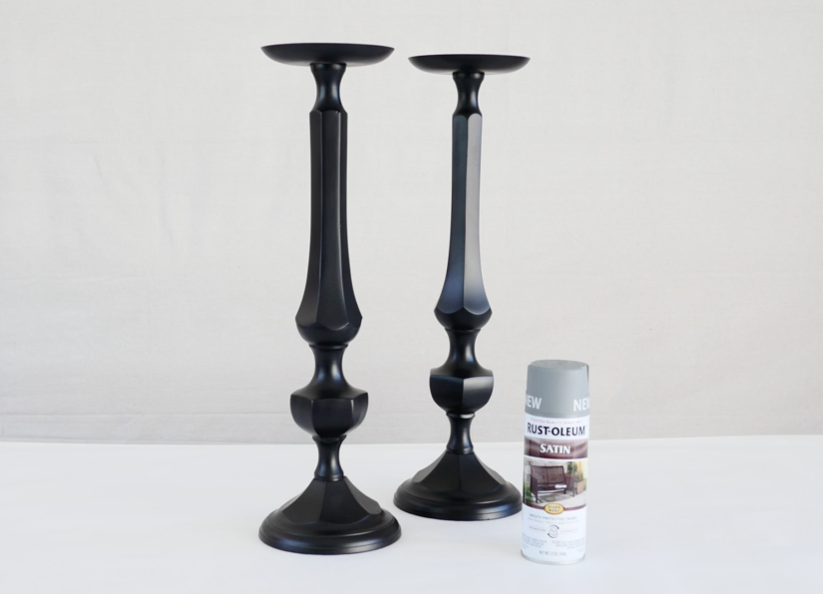 Spray Painting Metal Candlesticks